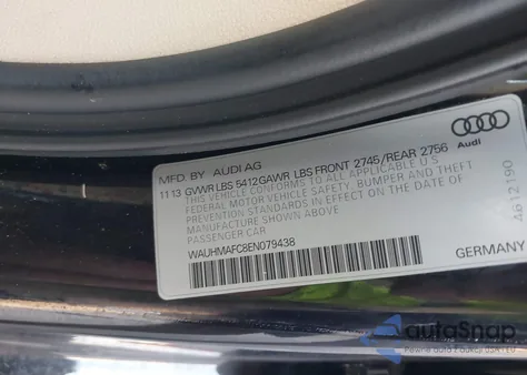 2014 Audi A6 3.0 Tdi Premium Plus из США, поврежденный, VIN WAUHMAFC8EN079438